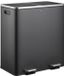 Holland Connections Grand pédalier pour tri des déchets - Poubelle de 60 litres avec 2 compartiments - Poubelle en acier inoxydable à fermeture douce pour cuisine ou bureau - Mat Noir