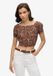 Superdry - Korte top met korte mouwen en smokwerk - Dames - Tops - UK14-EU42 - Viscose - Gebloemd - Betsy Ditsy Brown