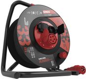 EMOS Verlengkabel voor buitengebruik op haspel, 33 m / 3 stopcontacten / zwart / rubber / 230 V