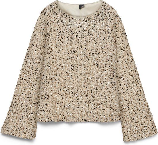 Vero Moda Bella Boatneck Top Dames - Beige - Maat S