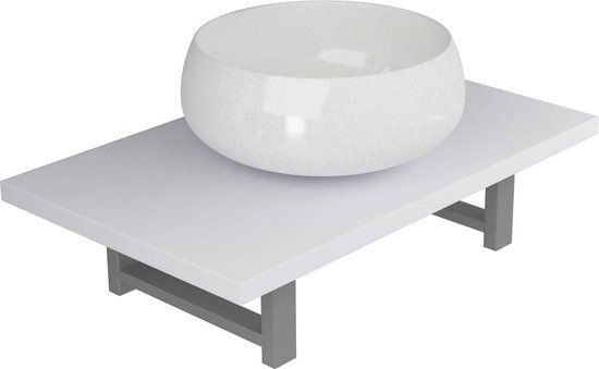 vidaXL 2-delige Badkamermeubelset keramiek wit