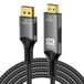 PremiumCord 8K DisplayPort-kabel 1.4 naar HDMI 2.1, mannelijk naar stekker, resolutie 8K @60Hz, 4K @144Hz, Full HD 1080p, HDCP 2.2, kleur: zwart, lengte: 2 m