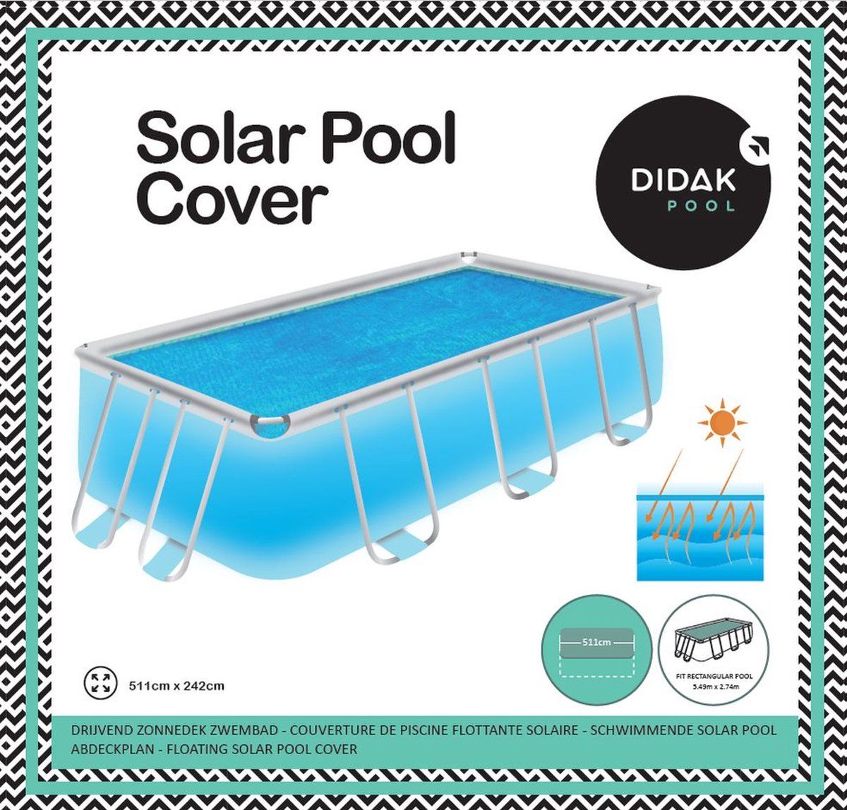didak pool Solar Cover voor Powersteel Rechthoekig - 5,49 m - Blauw