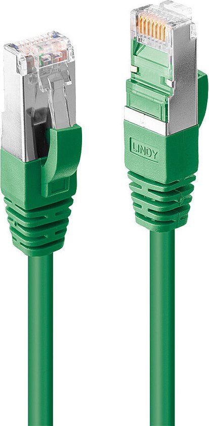 LINDY 47683 RJ45 Netwerkkabel, patchkabel CAT 6A S/FTP 10.00 m Groen