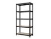 JOYFURNOS Étagère à 5 niveaux, Étagère en acier pour rangement, pour garage, abri, capacité de charge 875 kg, gris et noir