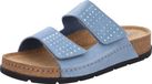 Rohde Pantolette Cuir Liège Velcro Paillettes Soave 5414, Taille:38 EU, Couleur:Bleu