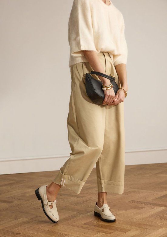 Manfield Dames Witte Leren Loafers Maat 36