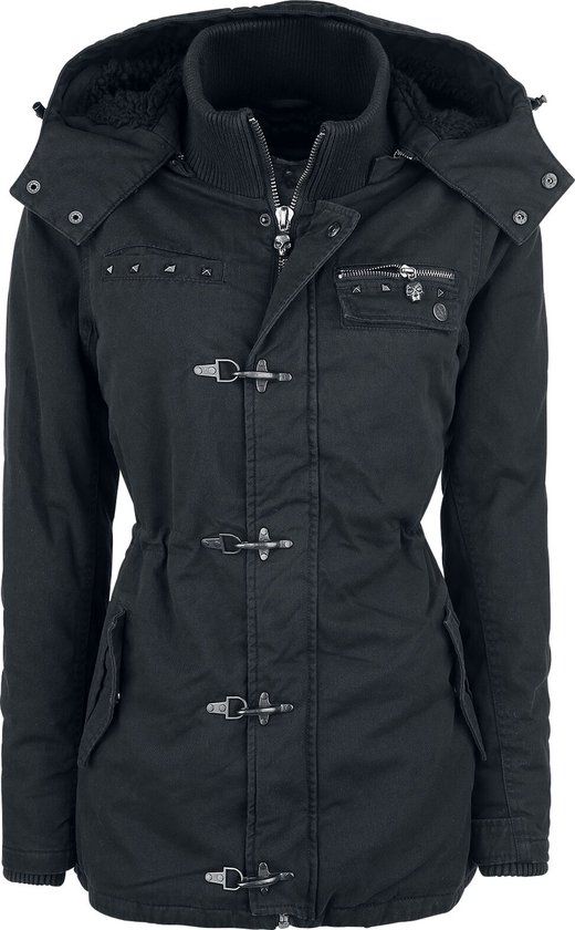 Rock Rebel by EMP Zwarte winterjas met klinknagels - Dames - 3XL