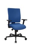 Topstar Syncro Clean Draaistoel met antibacteriële stoffen bekleding en in hoogte verstelbare armleuningen, blauw