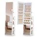 SONGMICS Sieradenkast met lange spiegel en 4 planken, 360° draaibaar | Sieradenopberger, spiegelkast, geïntegreerde ledverlichting, slaapkamer, kleedkamer, wolkenwit, BERIT Collectie JJC027WH01