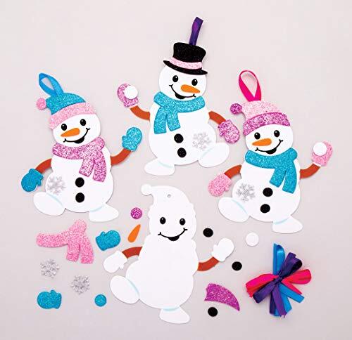 Baker Ross AT160 Sneeuwpop mix & match decoratiesets, kerstkunsten en ambachten (6 stuks)