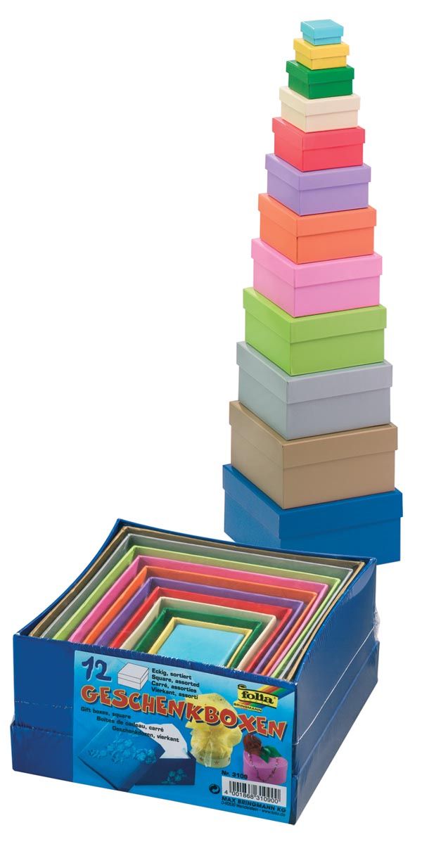 Folia Geschenkdozen Vierkant - 14.5 x 7.5 cm (Grootste)