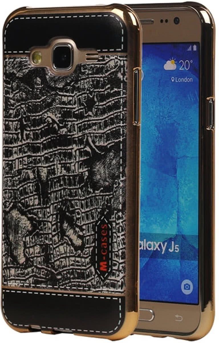 Best Cases M-Cases Zwart Krokodil Design TPU back case hoesje voor Samsung Galaxy J5 2015