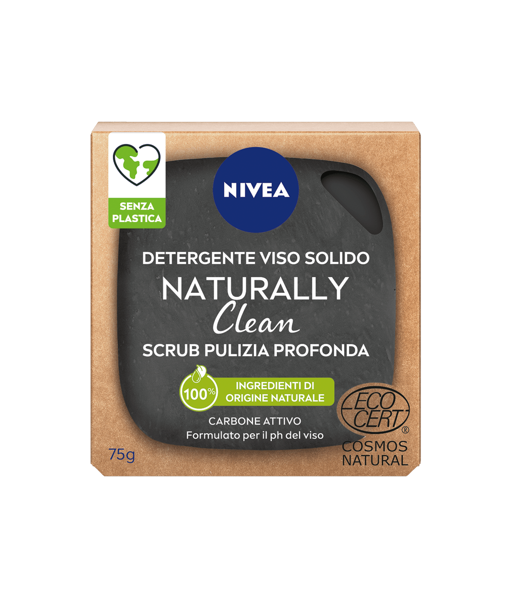 Nivea Naturally Clean - Zeep - Zwart - Stuk Zeep - 1 Stuk - Vierkant - Gezicht - 4005900847393