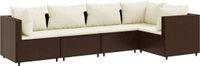 vidaXL 5-delige Loungeset - poly rattan - bruin