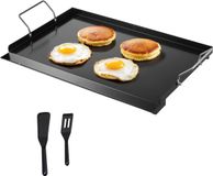 Vevor Koolstofstaal Platte Grillpan BBQ Kookgerei 606x360mm Zwart Rechthoekig