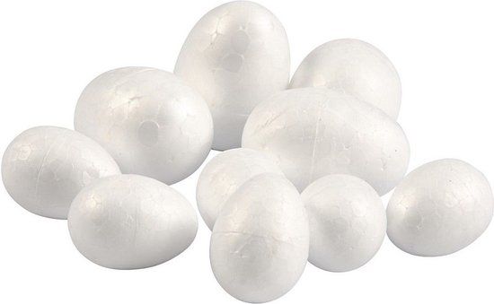 40x Piepschuimen Ei - DIY Paaseieren Maken - Wit - Piepschuim - 4 Stuks