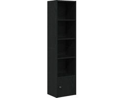 vidaXL Boekenkast Zwart, Eiken Hout 31x24x127 cm