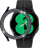 Strap-it Diamond PC Hard Case – Geschikt voor Samsung Galaxy Watch 4 44mm – Full Protect – Zwart