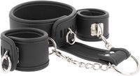 FETISH SUBMISSIVE BONDAGE Vegan Lederen Halsband en Handboeien Set met Neopreen Voering