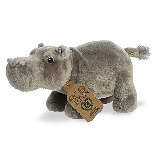 Aurora 35034, Eco Nation Hippopotamus, 10.5In, zacht speelgoed, grijs