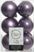 Decoris kerstballen - 12x st - heide lila paars - D6 cm - kunststof - mat/glans