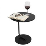 Gerimport bijzettafel Sonia - zwart - rond - 34 x 46 cm