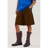 Harper & Yve x Tessa van Montfoort wide leg corduroy bermuda short - khaki
