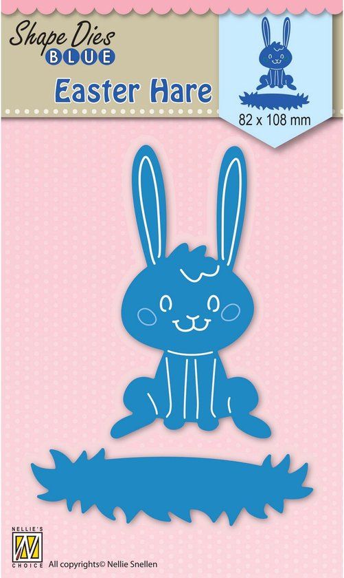 Stans- Nellie Snellen SDB027 Easter Hare Shape Die - Blue Metal Craft Die for Card Making