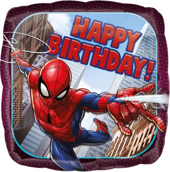 Spidermanâ„¢ Folieballon Spiderman HBD (45cm)