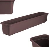 KADAX Wamat, 80 cm, balkonbak van hoogwaardige kunststof, plantenbak voor binnen en buiten, bloempot voor balkon, terras, vensterbank, bruin