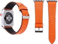 Qubix - Bracelet en cuir à pois - Orange - Convient pour Apple Watch 38mm / 40mm / 41mm / 42mm