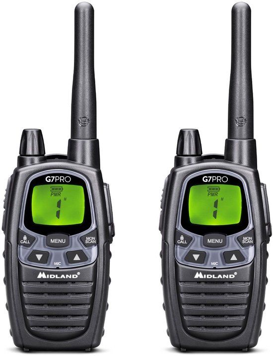 Midland G7 PRO PMR446 Walkie Talkies - Set van 2 - Zwart