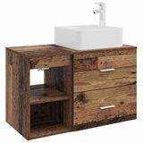 vidaXL Badkamermeubelset 2 st Oud hout Bewerkt hout