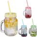 Merkloos Relaxdays Set van 4 retro mason jars - Kleurrijk - Glas - 0.50 l