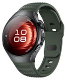 Wigento Huawei Watch 5 42mm: Groene siliconen band met stippenpatroon en gesp