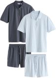 Next Heren Combiset van jersey met structuur - Blauw
