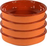 Merkloos / Sans marque Gerimport Tapas bakjes/schaaltjes - 4x - Sevilla - mini - 14 cm - aardewerk - oranje