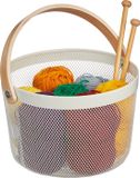 Merkloos Relaxdays Opbergmand - metaal - rond - wit