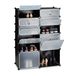 Relaxdays schoenenhouder Zwart, Zilver, Transparant
