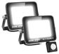 Éclairage extérieur LED, 20 watts, 2 pièces, avec détecteur de mouvement, IP66, lumière blanc chaud
