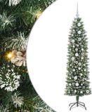 vidaXL Sapin de Noël artificiel élancé Vert et Blanc 150 cm