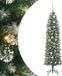 vidaXL Sapin de Noël artificiel élancé Vert et Blanc 150 cm