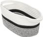 5five Decoratie opbergmand met hengsels 7 liter grijs/zwart/wit 31 x 15 x 15 cm van polyester