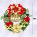 Unyqoos® Couronne de Noël artificielle – couronne décorative pour la porte ou le salon, avec ruban, baies, branches de pin et feuilles, réutilisable