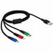 Delock USB Charging Cable 3 in 1 Type-A to Lightning™ / Micro USB / USB Type-C™ 1 m 3-coloured