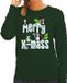 Bellatio Decorations Foute Kersttrui voor dames - Merry X-Mass - groen - kerst pinguin - schattig XS