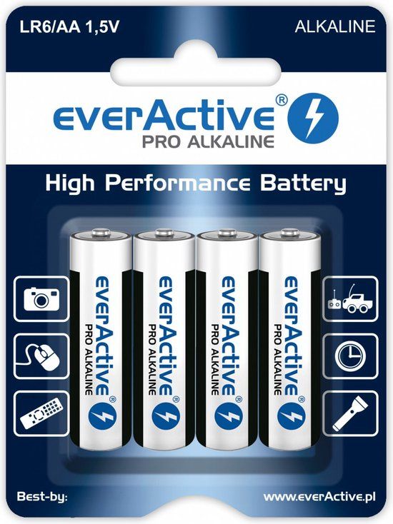 everActive Pro Alkaline AA Batterijen - 4 stuks - 3000 mAh