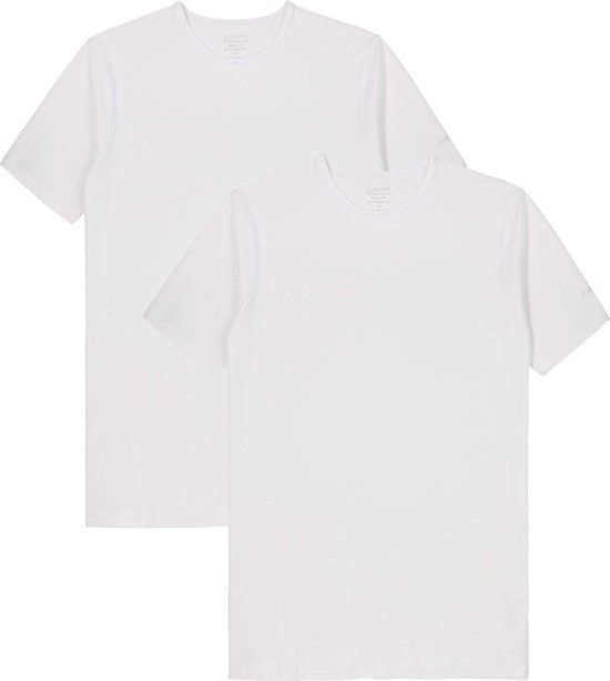 Claesen's Men's T-Shirt 2-Pack - White - Round Neck - Cotton Blend