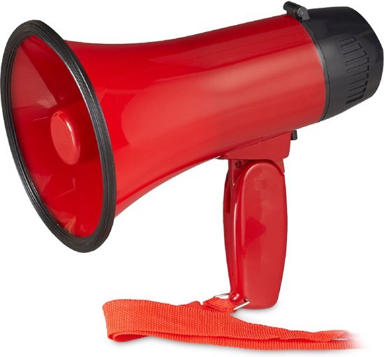 - relaxdays megafoon grappig megaphone kunststof rood stemversterker 10 watt